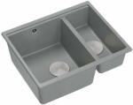 Quadron Chiuveta compozit sub blat Quadron Logan 150 gri - inox 56x46 cm (HCQL5646U5-BS_U) Chiuveta