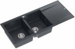 Quadron Chiuveta compozit incastrata Quadron Evan 121 negru - inox 116x50 cm (HQE11650U8_BS_P2O) Chiuveta