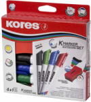 Kores Marker Whiteboard 4/set 3mm + Burete Magnetic Kores