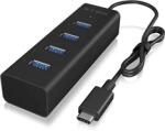 RaidSonic IB-HUB1409-C3 4-portos USB-C USB3.0 hub fekete (IB-HUB1409-C3)