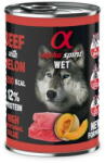 Alpha Spirit Hrană umedă Premium pentru câine cu vită și pepene, 400 g (592257) - vexio