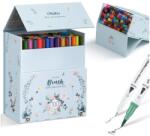 Ohuhu Maui Series маркери с два писеца тип четка и тънък писец, Ohuhu 100 цвята (Y30-80400-27)