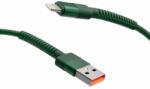 mobilNET fonott kábel USB-hez Lightning 2M 3A, zöld