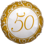 Conver 50. évfordulós fólia lufi, arany-fehér