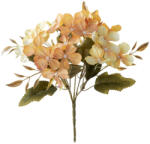  5 ágú hortenzia selyemvirág csokor, 24cm magas - Krémes barack (AF052-05)
