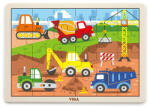 Viga Toys Puzzle vehicule pentru constructii, 24 piese, viga (51463) - bekid