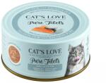 CAT’S LOVE Pure Filets nedves macskaeledel - Lazac - 100 g