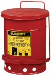Justrite SoundGard fém hulladékolajgyűjtő tartály, piros, 20 l