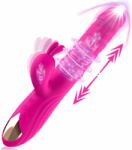 Paloqueth Triple Stimulation Beaded Thrusting G-Spot Rabbit Vibrator Pink Vibrator