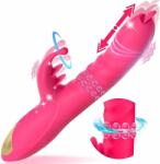 Paloqueth Thrusting G-Spot Rabbit Vibrator with Rotating Beads & Licking Tongue Pink Vibrator