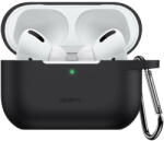  Bluetooth fülhallgató töltőtok tartó, szilikon, vezeték nélküli töltés támogatás, karabiner, Apple AirPods Pro, AirPods Pro 2 kompatibilis, ESR Bounce, fekete - tok-shop