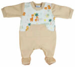  Belül bolyhos hosszú ujjú rugdalózó Szafaris mintával (68) bézs