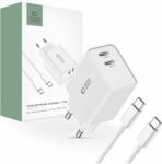 Tech-Protect Incarcator Priza Pentru Mobil și Tablet Tech-protect C35w 2-port Network Charger Pd35w + Type-c Cable White
