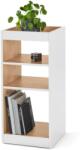 Tchibo Polc rejtett görgőkkel Korpusz kívül és bútorszélek: fehér A belső oldalak tölgy bútorlappal, natúrszínű
