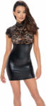 Noir - csipke felsős fényes ruha fűzővel (fekete) - shop - 38 990 Ft