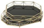 INART Set 2 tavi Celebration Gold Black din metal si sticla (3-70-118-0010) Tava
