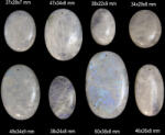  Pandantif / Cabochon Piatra Lunii Rainbow Minerala Naturala Ovala cu Gaura - 34-60 x 22-38 x 6-9 mm - 1 Buc