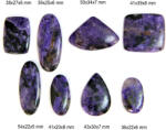  Cabochon cu Gaura Charoit Natural - Oval - Picatura - Dreptunghi - Neregulat 36-59 x 20-39 x 5-8 mm - 1 Buc