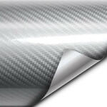 AVEX Folie colantare auto Carbon 5D Lacuit Argintiu (3, 0m x 1, 52m) - polytron