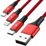 Unitek Cablu UNITEK micro USB/Lightning/USB-C 1.2m Rosu (C4049RD)