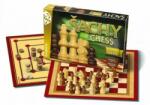 Bonaparte Joc de masă de șah, dame, piese din lemn de moară și pietre într-o cutie (TD26004644) Joc de societate