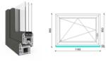  120x90 cm, bukó-nyíló, balos, antracit/fehér, háromrétegű üvegezésű EkoSun 70 CL műanyag ablak