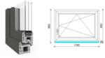  120x90 cm, bukó-nyíló, jobbos, antracit/fehér, háromrétegű üvegezésű EkoSun 70 CL műanyag ablak