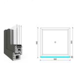  90x90 cm, fix, antracit/fehér, háromrétegű üvegezésű EkoSun 70 CL műanyag ablak