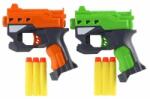 Teddies Pistol 2 buc plastic 12 cm pentru cartușe de spumă + 6 buc cartușe (TD00850992)