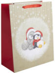 Yala Design Karácsonyi ajándéktasak 31x42 cm - pingvin és maci (371781)