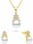  Brilio Silver Bájos aranyozott gyöngy ékszerkészlet SET238Y (fülbevaló, nyaklánc) - mall