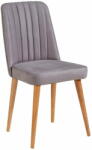 Kalune Design Сив кадифен стол за хранене Stormi Sandalye - Kalune Design (869VEL5216)
