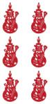Yala Design Karácsonyfa dísz filcből hóember 6db piros (4144-U)