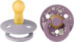 BIBS x LIBERTY - Set 2 suzete Colour Capel Latex, tetina rotunda, 6 luni+-Fossil Grey/Mauve