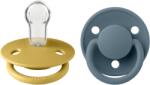 BIBS - Set 2 suzete De Lux Silicon, tetina rotunda, marime universala-Mustard/Petrol