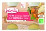 BabyBio Piure de mere si clementine Bio, 2 x 130g, BabyBio