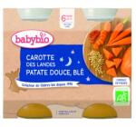 BabyBio Piure de morcov, cartof dulce si grau, 2 x 200g, BabyBio