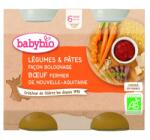 BabyBio Piure bio de legume si paste in stil Bolognaise +6 luni, 2 x 200g, BabyBio