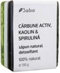 Sabio Sapun natural detoxifiant cu carbune activ + kaolin si spirulina, 130g, Sabio