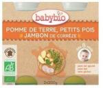 BabyBio Piure bio din cartofi, mazare si jambon +8 luni, 2 x 200g, BabyBio
