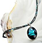 Lampglas Jellegzetes nyaklánc Turquoise Shards Lampglas gyönggyel, tiszta ezüst NP12 - vivantis
