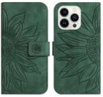  ART SUN FLOWER Husa portofel cu curea Apple i Phone 15 Pro verde
