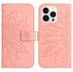  ART SUN FLOWER Husa portofel cu curea Apple i Phone 15 Pro roz