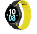 DuxDucis Magnetic Strap LD Samsung Galaxy Watch 4 / 4 Classic / 5 / 5 Pro / 6 / 6 Classic szilikon szíj (20mm széles) - sárga/fekete