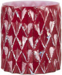 Clayre & Eef Set 3 suporturi lumanari sticla rosie 10x11 cm (6GL3207) - decorer