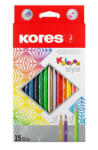 Kores Creioane colorate KORES KO93310, 12 culori + incl. 2 metalice + 1 neon (KO93310)