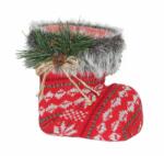 Yala Design Karácsonyi dekorációs csizma skandináv mintával fenyő díszítéssel 14 cm (067202)