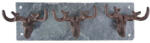 Esschert Design Öntöttvas szarvasfej akasztó palatáblán, 3-as, 33 cm (LH184)