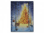 Világítós falikép Világító ledes falikép karácsonyfa az erdőben 30 cm X 40 cm