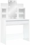  Vidaxl magasfényű fehér fésülködőasztal LED-del 96x40x142 cm 837896